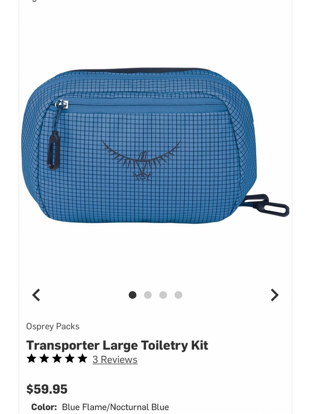 OSPREY Transporter Large Toiletry Kit - Blue/Nocturnal Blue